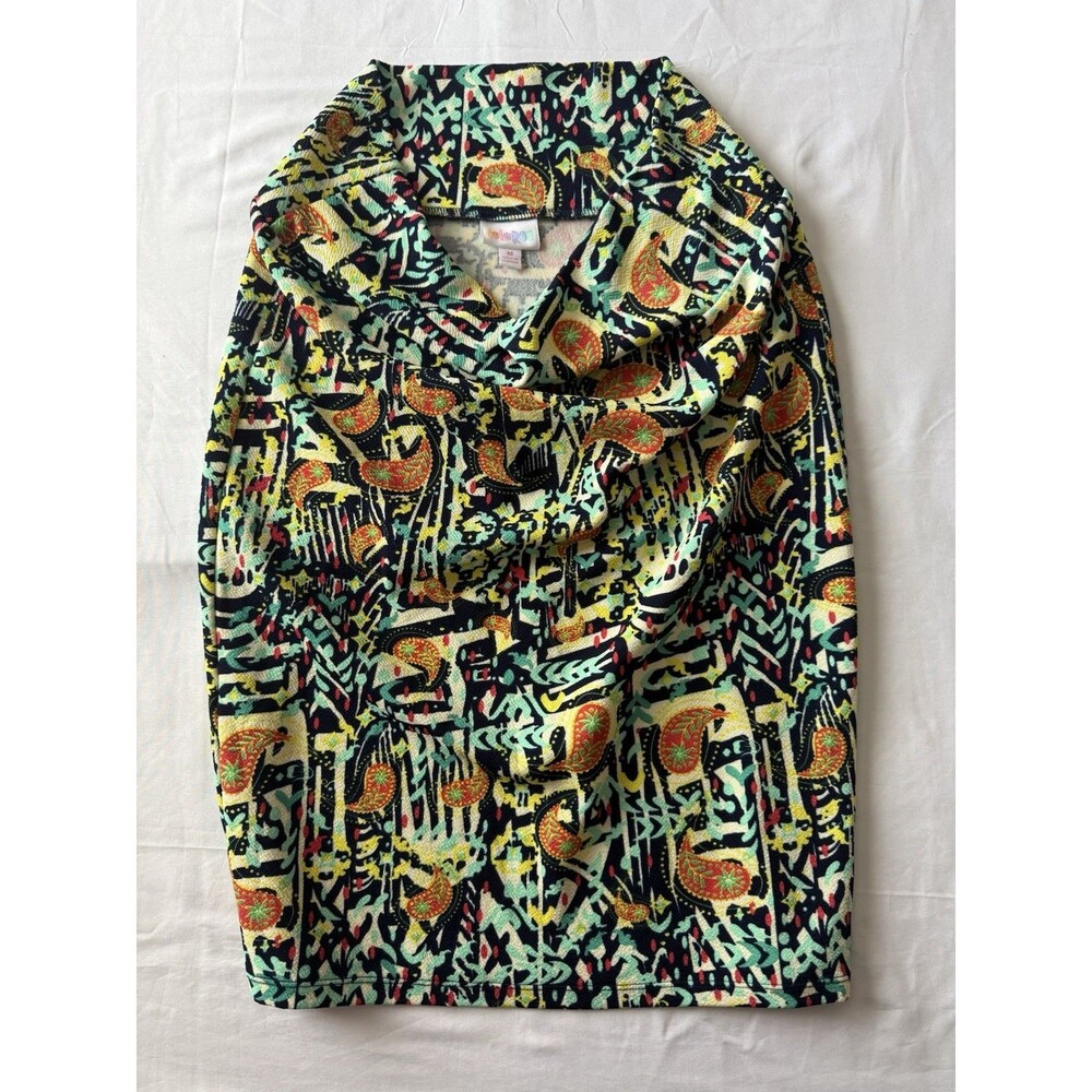 LuLaRoe Cassie Pencil Skirt Womens Sz M Paisley Geo Geometric Floral Print NWT